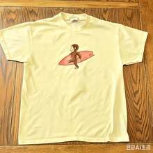 2026 Summer New Arrival [100% Cotton][Graphic Tee] Surfing Graphic T-Shirt – Tee, Cute Cartoon Monkey Shirt, Unisex Casual Streetwear Top,T-Shirt - 黃色 - 查看 9