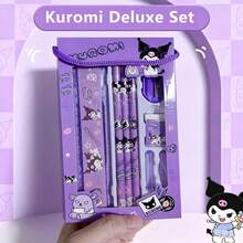 SANRIO 三丽鸥授权Hello Kitty & Kuromi卡通文具礼盒套装，包含铅笔、笔记本、卷笔刀、铅笔盒、尺子、橡皮和蜡笔。（礼盒款式和颜色可能因批次而异） - 彩色 - 查看 2