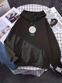 Hoodie For Women, A Fun And Casual Printed Hoodie That Easily Creates A Laid-Back And Romantic Look. This Drawstring Hooded Sweatshirt Is Comfortable To Wear And Suitable For Daily Commuting, Casual Outings, And Vacations. It Is An Ideal Choice For Women In The Autumn And Winter Seasons - 黑色 - 查看 7