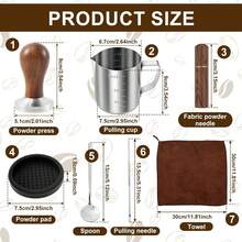 Coffee Tamper And Distribution Needle Set, 304 Stainless Steel Tamper - Black - View 5