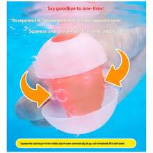 6Pcs Mesh Bag New Reusable Silicone Water Ball Splash-Proof, Easy And Quick Refill, Suitable For Home Outdoor Pool Or Yard Use, Hawaiian Party, Interactive Leisure Summer Water Game Equipment, Portable Home Water Game Supplies - Includes Portable Mesh Bag - Multicolor - View 3