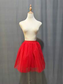 Rok Panjang Wanita Berpinggang Tinggi Warna Polos dari Tulle, Panjang 45/55/65/100cm, 4 Lapisan Tulle + 1 Lapisan Dalam, Cocok untuk Cosplay & Pertunjukan Panggung - MultiWarna - View 13