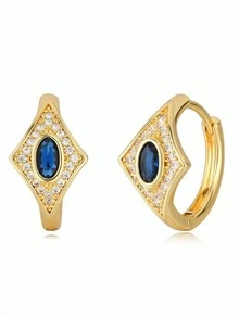 2pcs Retro European And American Style Evil Eye Energy Protection Hoop Earrings, Suitable For Men And Women To Wear In Summer - Earring 4 - View 17