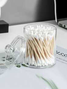 1 Peça Pote de Armazenamento Transparente para Fio Dental, Bolas de Algodão, Sais de Banho, Cotonetes, Almofadas de Maquiagem, Acessórios para Cabelo, Caixa Organizadora de Mesa para Cotonetes, Almofadas Removedoras de Maquiagem, Palitos de Dente, Batons, Cosméticos, Caixa de Cotonetes com Tampa, Caixa de Palitos à Prova de Poeira para Casa, Caixa de Cotonetes de Alta Qualidade Criativa, Caixa Organizadora de Almofadas e Cotonetes de Maquiagem, Caixa de Cotonetes com Tampa para Penteadeira do Quarto, Caixa de Palitos de Restaurante - Multicolorido - Visão 13