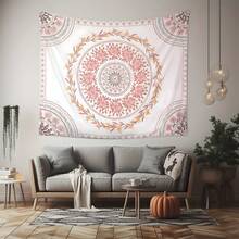 1 buah Permadani Mandala Mawar Merah Muda Gaya Bohemian, Cocok untuk Dekorasi Kamar Tidur, Dicetak dengan Pola Bunga Mawar, Dekorasi Gantung Dinding - 1PC - View 3