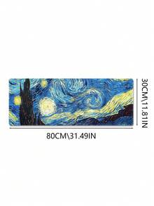 Van Gogh Cat Starry Night Large Gaming Mouse Pad, Micro-Woven Surface, Non-Slip Rubber Base, Suitable For Office And Home Use, Desktop Mouse Pad Decoration - View 13
