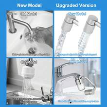 Universal Rotating Faucet Extender, 2 Spray Modes Sink Aerator With Stainless Steel Filter - Silver - View 4