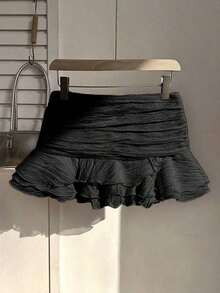 Summer Skirt – Short Cut, Ruffles At The Hem – Perfect For Holiday Or Beach Looks - 2 - 查看 2