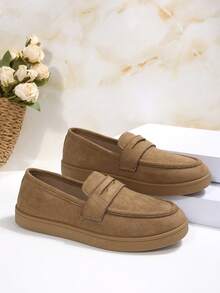 Hidkat Women's Spring New Arrival Elegant Slip-On Loafers, Lightweight & Comfortable, Versatile Flat Shoes - Khaki - View 6