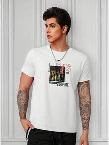 Urban Style Shirts With Bold Prints For Men - 白色 - 查看 9