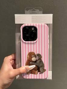 Punch Monkey Striped Anti-Drop Phone Case, Suitable For IPhone 11, 12, 13, 14, 12 Pro Max, 13 Pro Max, 15, 15 Pro, 15 Plus, 15 Pro Max, 16, 16 Pro, 16 Plus, 16 Pro Max, 17, 17 Pro, 17 Air, 17 Pro Max And Other Phone Models - Multicolor - View 4