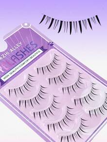 5 Pairs Pointed Tail Cartoon Devil Invisible Lashes, Natural Big Eyes Lashes, Cute Tapered Soft Lightweight Comfortable Lashes For Dates And Parties - Spiky Manga Lashes - View 8