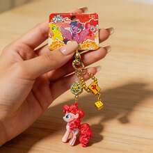 MINISO My Little Pony Twilight Sparkle 好運符號鑰匙圈，可愛小馬迷你公仔包飾吊飾，附金色調夾扣鉤，背包錢包配件，返校禮物 - 樣式 2 - 查看 4