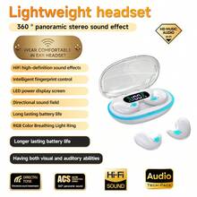 2026新款 True With Music 半入耳式藍牙 6.0 耳機，情侶運動迷你時尚 TWS 耳機，9D HIFI 立體聲高畫質通話 Dolby 立體聲，兼容 Android 與 iOS 智能耳機，禮品版 - 查看 12