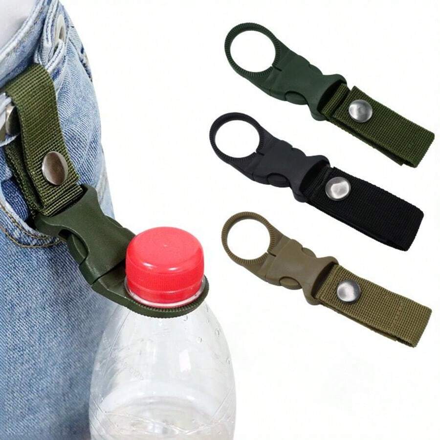 1/3 PCS Tactical Nylon Water Bottle Clip, Multifunctional Carabiner Hook, Portable Belt Backpack Fastener Buckle For Camping Hiking Travel Outdoor - Multicolor - View 1