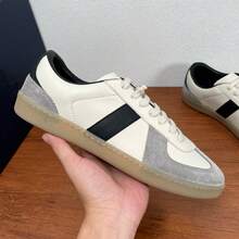 Zapatos casuales unisex, talla 36-45, zapatos casuales de mujer y zapatos deportivos de hombre, zapatos planos de suela blanda con cordones, zapatos cómodos y livianos de hombre para uso diario, de corte bajo,,,,,25 nuevos modelos populares de zapatillas deportivas para hombre, clásicas, sencillas y elegantes, de cuero, de caña baja, con cordones, de moda, casuales y modernas, estilo alemán. - Estilo 1 - Ver 4