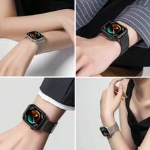 精緻時尚米蘭磁吸錶帶，適用於 Watch Fit 5 4 Pro 快速調節與更換，相容 Watch Fit 3/2 高級不鏽鋼升級版，適合日常工作、生活、戶外活動、正式商務與派對風格，中性手腕帶 - 華為手錶Fit3/2 - 查看 4
