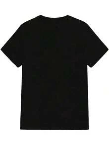 Funny Tattoo T-Shirt - Runs On Caffeine, Sarcasm And Inappropriate Thoughts, Women's Bold Graphic Tee, Retro Western Style Letter Print Short Sleeve Top, Oversized Double-Sided Graphic Tee, Women's Casual Egg Print Crew Neck T-Shirt, Women's Y2K Aesthetic Print Short Sleeve Top - 黑色 - 查看 2