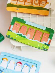 1pcCute Cartoon Thumb Sticky Notes, High Aesthetic Self-Adhesive Memo Pads, Page Marker Index Labels, Easy To Write, Convenient For Page Marking, Reading Classification And Key Reminder - Multicolor - View 7