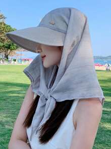 1顶女士大帽檐护颈肩部防晒帽，轻便透气，适合夏季海滩穿着 - A - 查看 6