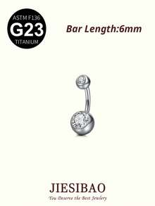 JIESIBAO 14G Titanium Belly Button Rings Colorful Diamond G23 Titanium Internally Threaded Belly Ring 14G Belly Piercings For Women Navel Piercings Jewelry Belly Rings Cute Hypoallergenic Healing Sport Navel Rings For Women For Daily Holiday Gift Glamorous Music Festival Seaside Halloween Christmas Valentine's Day Coachella Beach Summer Vacation - CZ - View 19