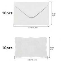 10/20 piezas Mini sobres de estilo occidental coloridos y 10 piezas Tarjetas de felicitación con borde ondulado de color aleatorio. Incluye tarjetas en blanco de alta calidad y sobres autoadhesivos, sobres pequeños para postales, tarjetas de regalo de color mixto retro, adecuado para bodas, cumpleaños y otras ocasiones - sobre pequeño - Ver 17