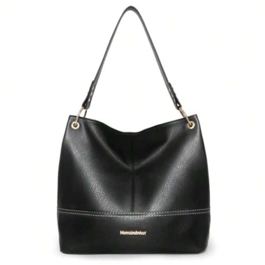 Hobo Bag For Ladies Shoulder Handbags With Back Pocket Purses, With Zipper, Purses, With Zipper - A-black - View 1
