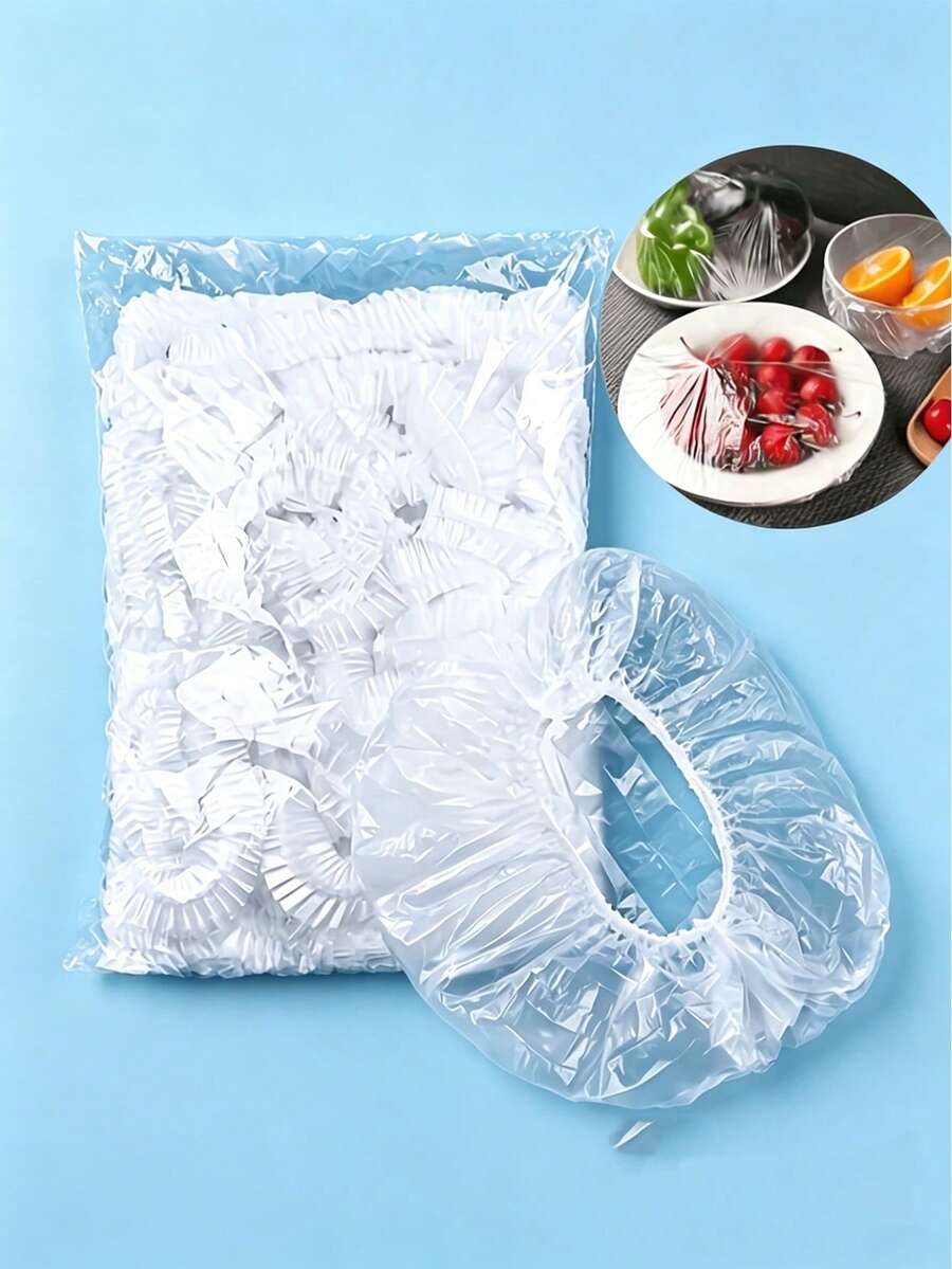 200pcs/100pcs/50pcs Elastic Food Covers, Disposable Plastic Stretch Film Covers For Storing Food, Vegetables And Fruits, Suitable For Bowls, Plates, Fruits And Vegetables - Transparent Kitchen Food Covers, Dust Covers, Room Decor, Teacher Gifts, Wedding Decor, Holiday Accessories, Garden Furniture, Garden, DIY, Bedroom Decor, Kitchen Decor, Dorm Essentials, Storage Room, Christmas Decor, Travel Essentials, Bachelor Party Supplies, Office Desk Accessories, Home Decor