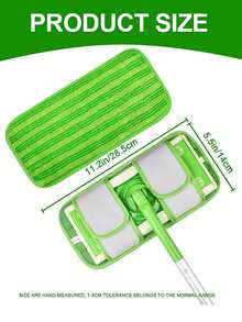 1/2/3pcs High Quality New Cationic Microfiber Mop Heads, Suitable For 12-Inch Microfiber Mops, Reusable And Washable, Strong Water And Dust Absorption, Easy To Clean, Size 11x5 Inches, Colors: Purple, Green, Navy Blue - A - View 3