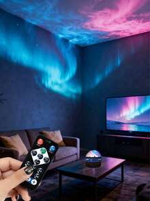 [Aurora Starry Sky Projector] 7 Light Effects Galaxy Aurora LED Star Sky Projection Lamp With Remote Control, USB Powered Night Light, Suitable For Bedroom, Camping, Wedding And Home Decor, Excellent Valentine's Day Gift - Multi-color light - View 10