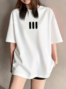 Camiseta sencilla de tres barras - Blanco - Ver 1