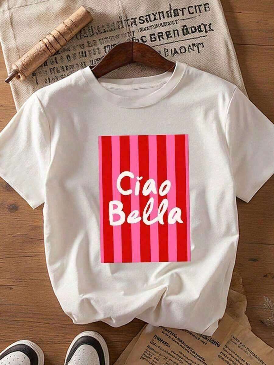 Women's Cotton T-Shirt With Cherry Wine Glass Design, Short Sleeves, Minimalist Casual Style, For Summer, Made Of Comfortable RIGU Fabric - 軍綠色 - 查看 1