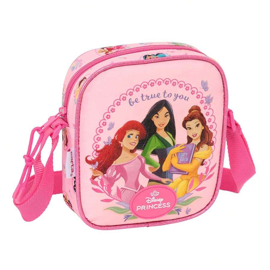 Safta Túi đeo chéo trẻ em Disney Princess 16 x 18 x 4 cm (1.2 lít), Túi đeo chéo có dây đeo điều chỉnh được, khóa kéo và tay cầm phía trên, Thiết kế màu hồng với hình Ariel, Belle và Mulan, Phụ kiện đi học và đi chơi - Miễn phí vận chuyển ✅ Giao hàng 24/48 giờ đến Tây Ban Nha (Bán đảo) - Nhiều màu - Xem 1