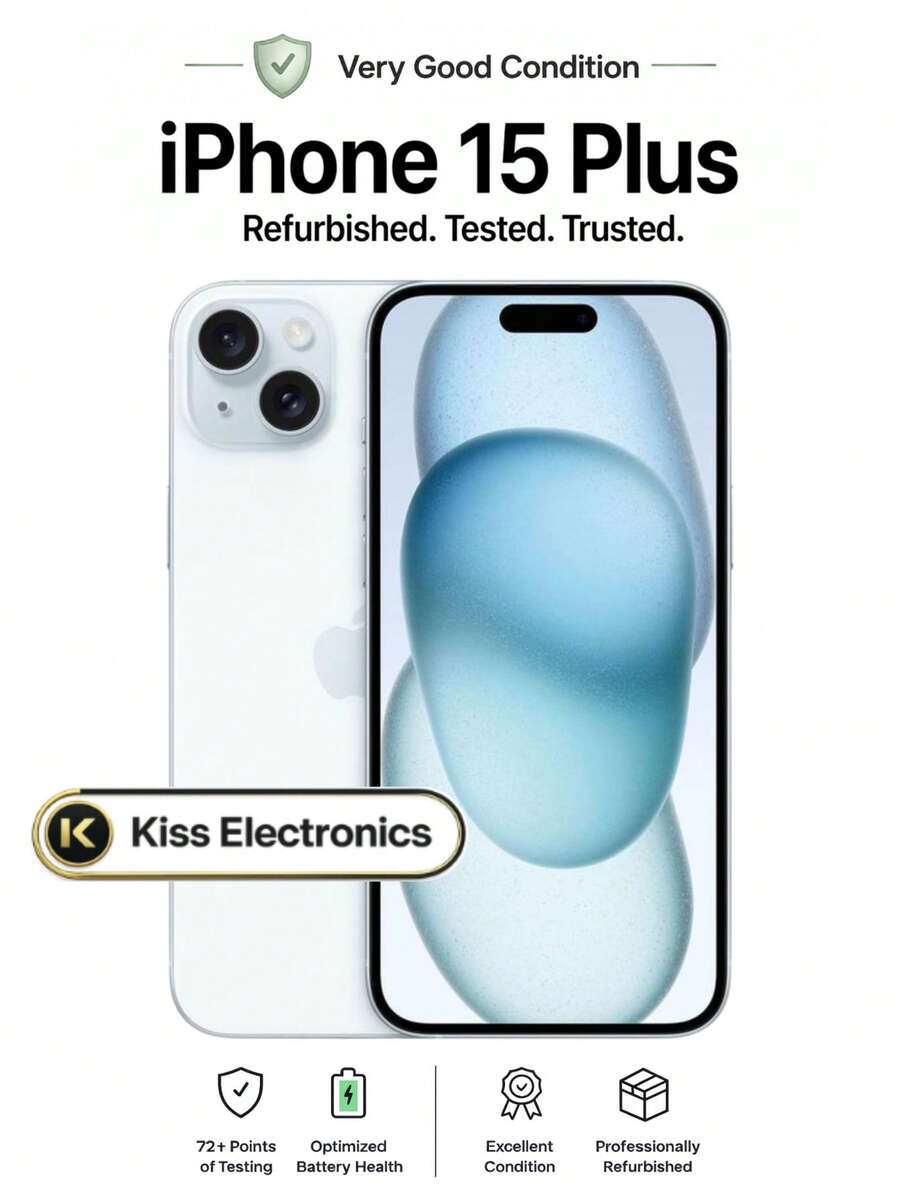 Apple IPhone 15 Plus - Fully Unlocked Very Good - Grade B Condition Refurbished - 藍色 - 查看 1