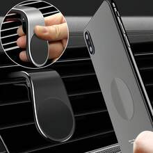 L-Shaped Magnetic Air Vent Car Phone Holder, Instant Installation On Air Vent, 360° Rotation Adjustable View, Strong Magnetic Attachment No Screen Shake, High-Quality Sturdy Design, Convenient For Navigation - Multicolor - View 3