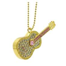 USB Flash Drive 128GB Pen Drive 64GB Pendrive Colorful Diamond U Disk 2.0 Gold Crystal Guitar 8G Memory Stick Gift - 查看 6