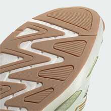 Adidas 女款厚底跑步鞋，訓練健身運動休閒跑步鞋 JR6993，春秋款 - 白色/淺金色/漢玉白色 - 查看 8