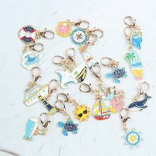 20pcs Ocean Travel Keychain Set, Fun Ocean Theme Keychains, Perfect For Beach Vacation, Birthday Party, Wedding, Graduation Ceremony And School Opening, Friendship Gift. - Multicolor - View 5