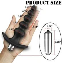 Anal Breads Vibrating Butt Plug Anus Vibrator Prostate Stimulator Female Sex Toys For Women Masturbator - Một cỡ - Xem 4