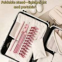 Braiding Hair Rack Standing Hair Extension Holder Hanger, 144 Pegs Hair Divider Rack For Braiding Hair Separator Stand Display Stand - 粉色 - 查看 9