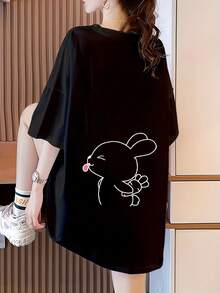 Women's T-Shirt For Spring And Summer - Black - View 1