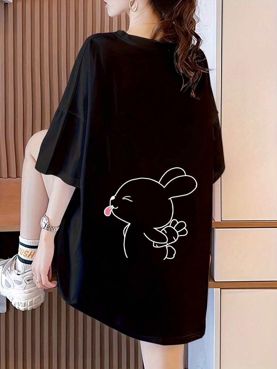 Women's T-Shirt For Spring And Summer - Black - View 1