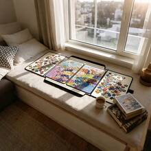 Jigsaw Puzzle Board For 1000 Pieces 65 X 22in Puzzle Storage Mat Portable - White - View 6