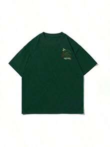 Zrgoth Men's Short Sleeve T-Shirt, Casual, Versatile, Minimalist Style, With Japanese Crane Print - 粉色 - 查看 4