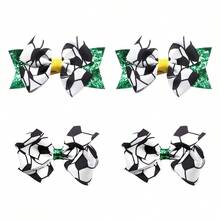 Ensemble d'accessoires pour cheveux de sport 4 pièces : pinces à cheveux à nœud motif football, pinces à cheveux fitness, accessoires pour cheveux de pom-pom girl pour femmes pour le quotidien et les fêtes, ensemble d'accessoires pour cheveux pour le jour de compétition, barrettes à cheveux, épingles à cheveux - Multicolore - Voir 10
