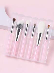 ronshadow Bộ 6 cọ trang điểm kèm hộp chống bụi riêng biệt, bao gồm cọ phấn phủ, cọ má hồng, cọ phấn mắt, cọ kẻ lông mày, cọ nền, bộ dụng cụ trang điểm cơ bản. - Nhiều màu - Xem 1