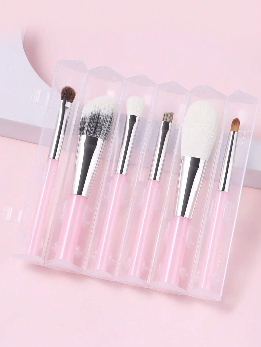 ronshadow Bộ 6 cọ trang điểm kèm hộp chống bụi riêng biệt, bao gồm cọ phấn phủ, cọ má hồng, cọ phấn mắt, cọ kẻ lông mày, cọ nền, bộ dụng cụ trang điểm cơ bản. - Nhiều màu - Xem 1