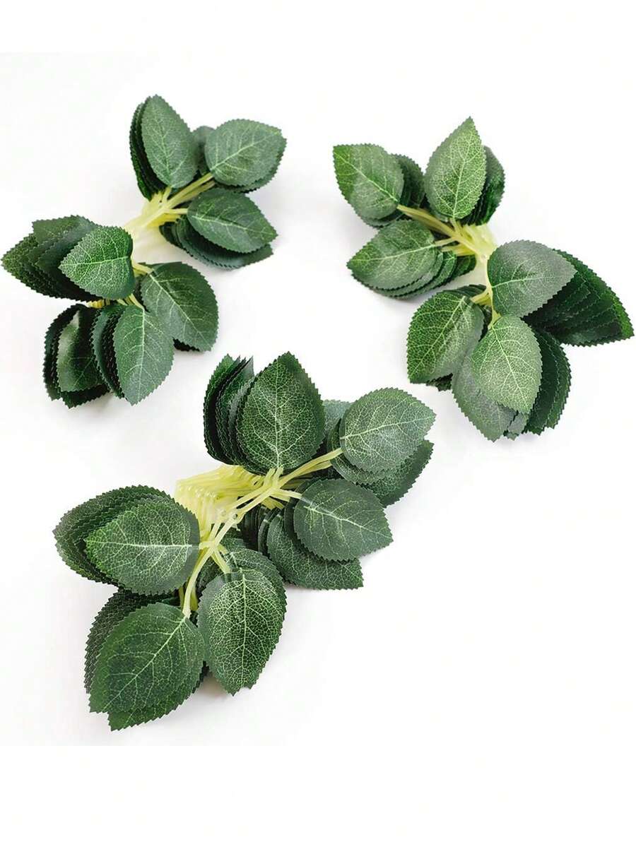 20pcs-DIY Green Leaf Materials, Artificial Green Leaves - Green - View 1