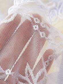1件女款客製化文字紅色蕾絲透明網紗性感個性化內褲丁字褲，適合親密場合與情人節 - 白色 - 查看 4