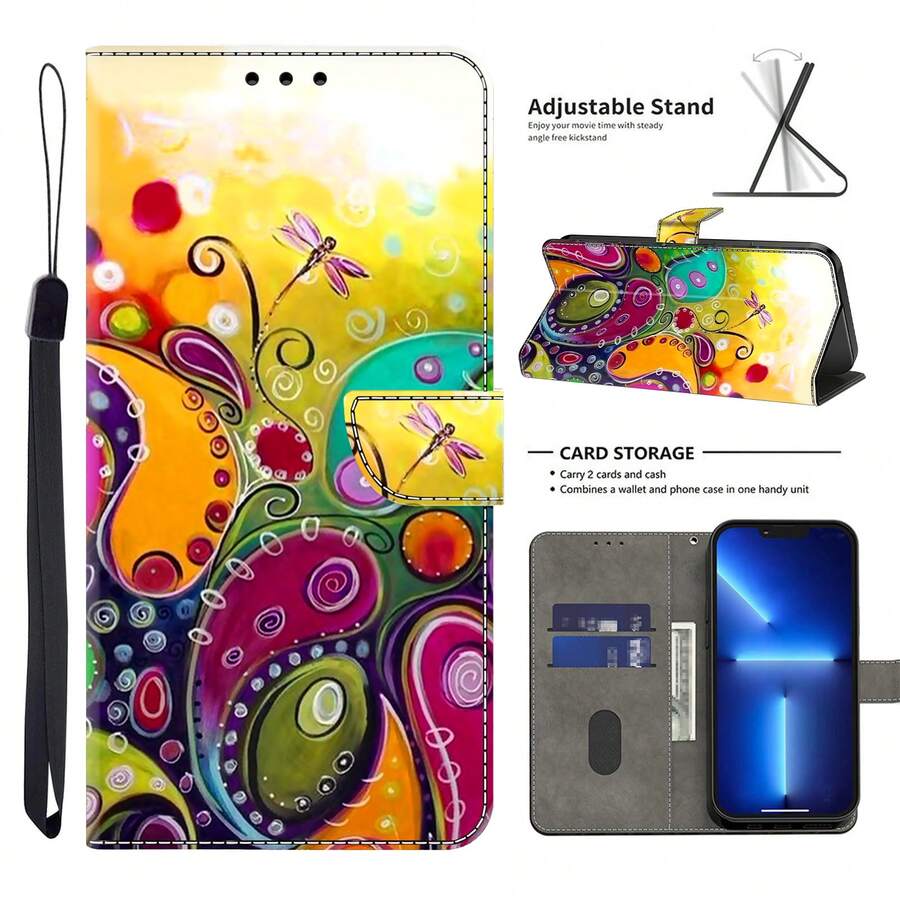 GLANDOTU PU Leather Phone Case With Card Slot And Stand, Compatible With Multiple Phone Brands And Models - Multicolor - View 1